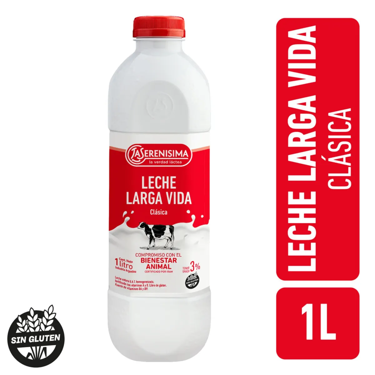 Leche La Serenísima UAT entera clásica 3% pet 1 lt