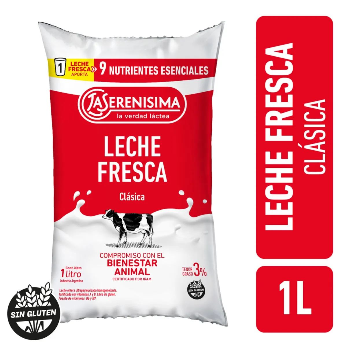 Leche La Serenísima ultra entera multivit 3% sachet 1 lt