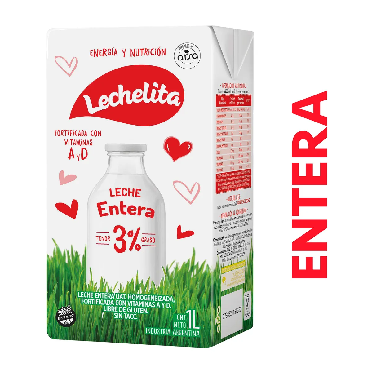 Leche entera Lechelita uat tetra 1 l.