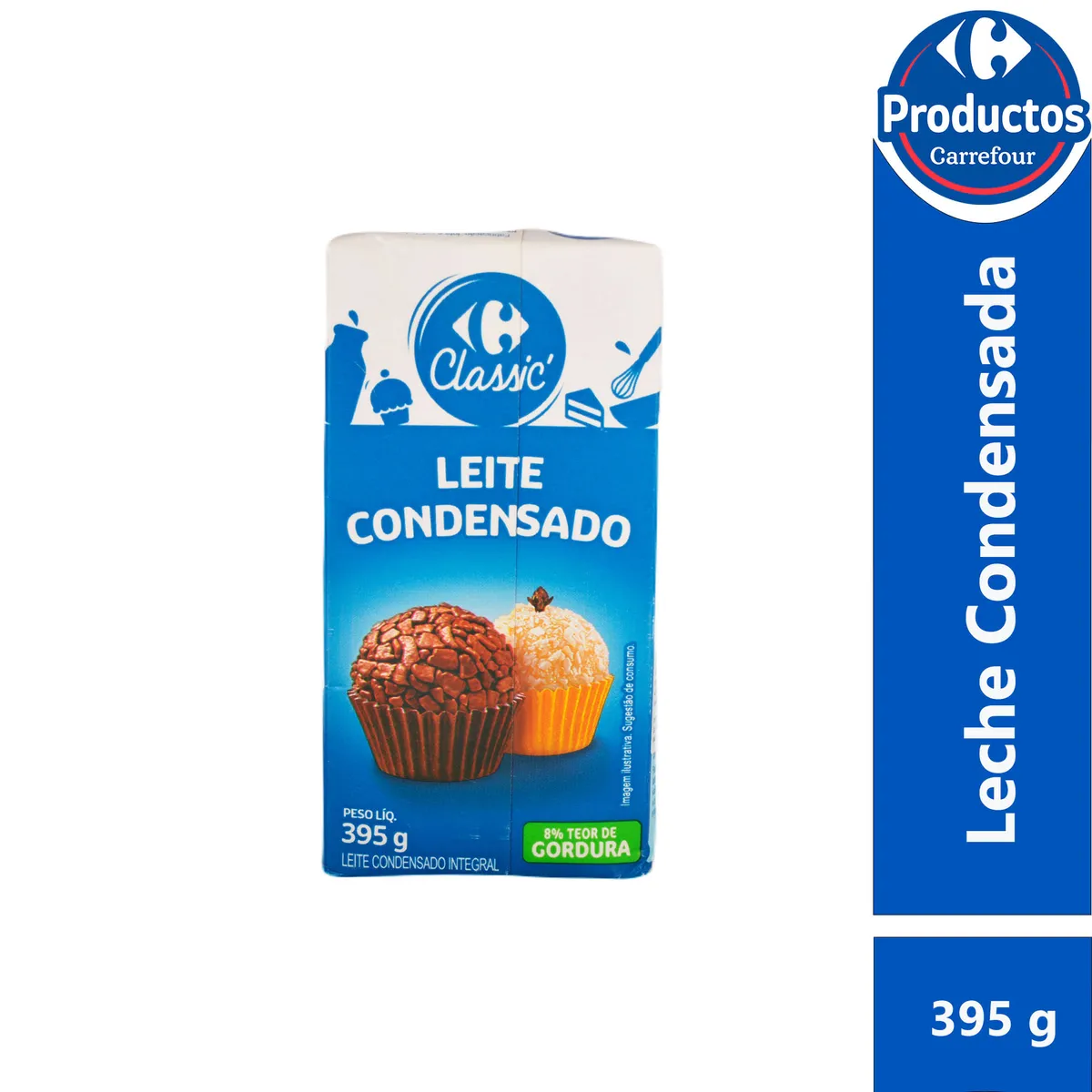 Leche condensada Carrefour tetra 395 g.