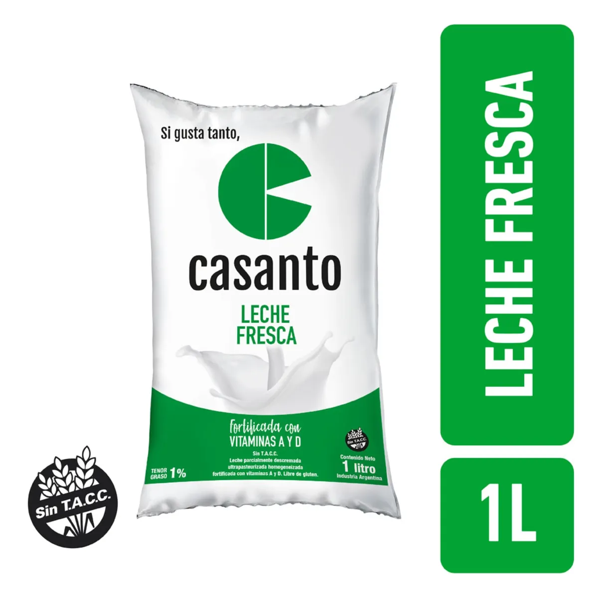 Leche descremada Casanto 1 ultra para sachet 1 l.
