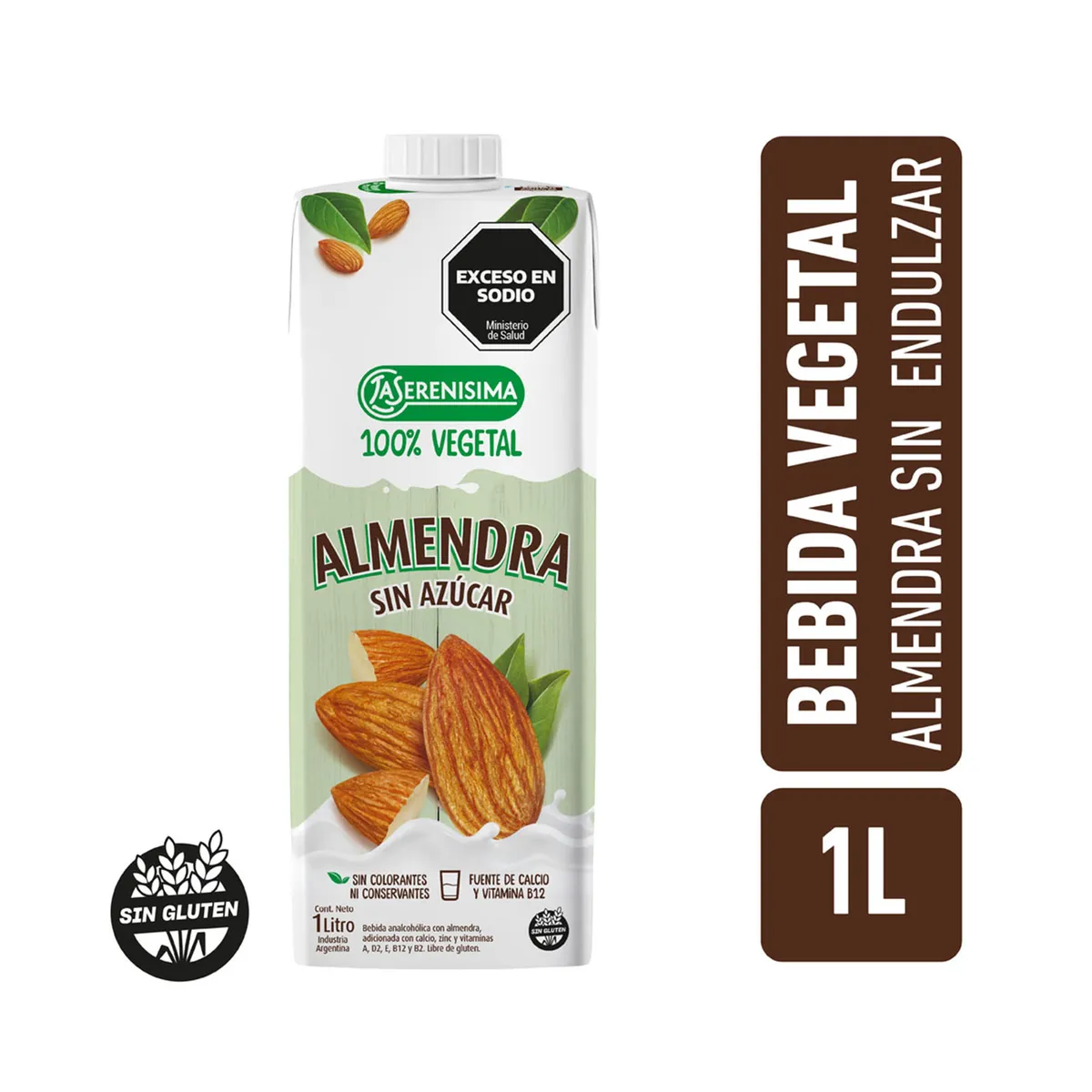 Alimento veg. beb. La Serenísima almendra s azúcar 1000 cc.