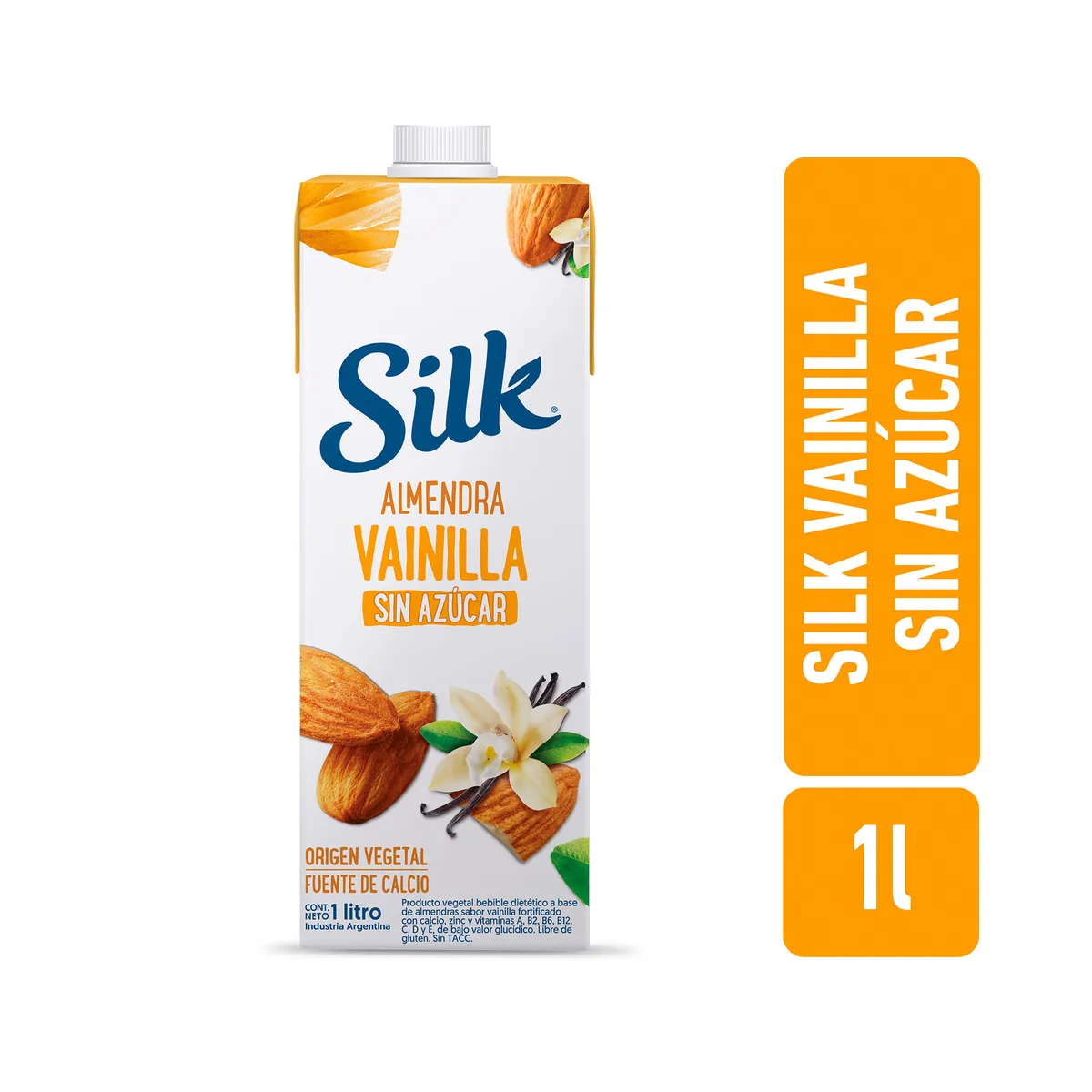 Bebida a base de almendras sabor vainilla sin azúcar Silk 1 lt
