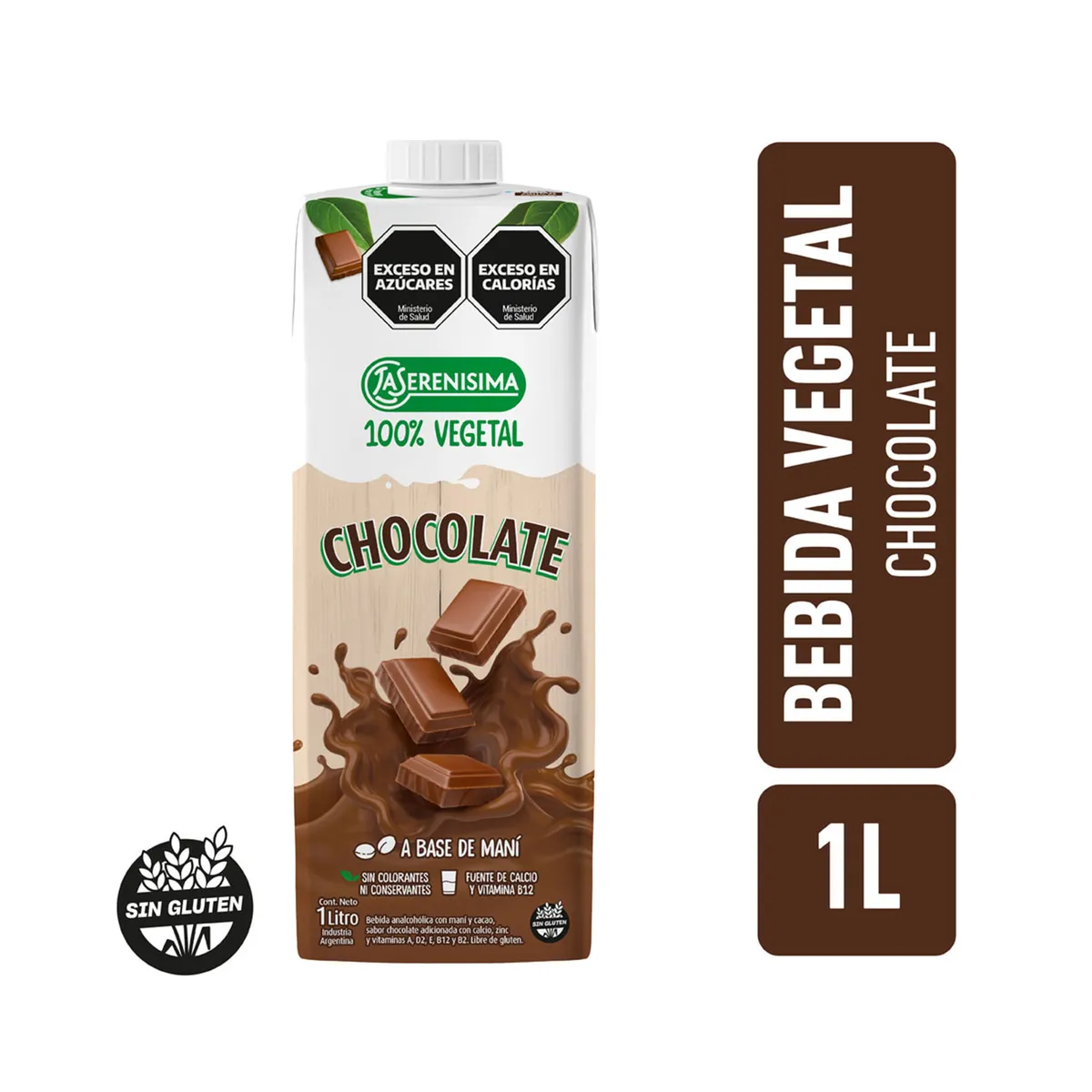 La Serenisima 100% vegetal chocolate con maní 1 lt.