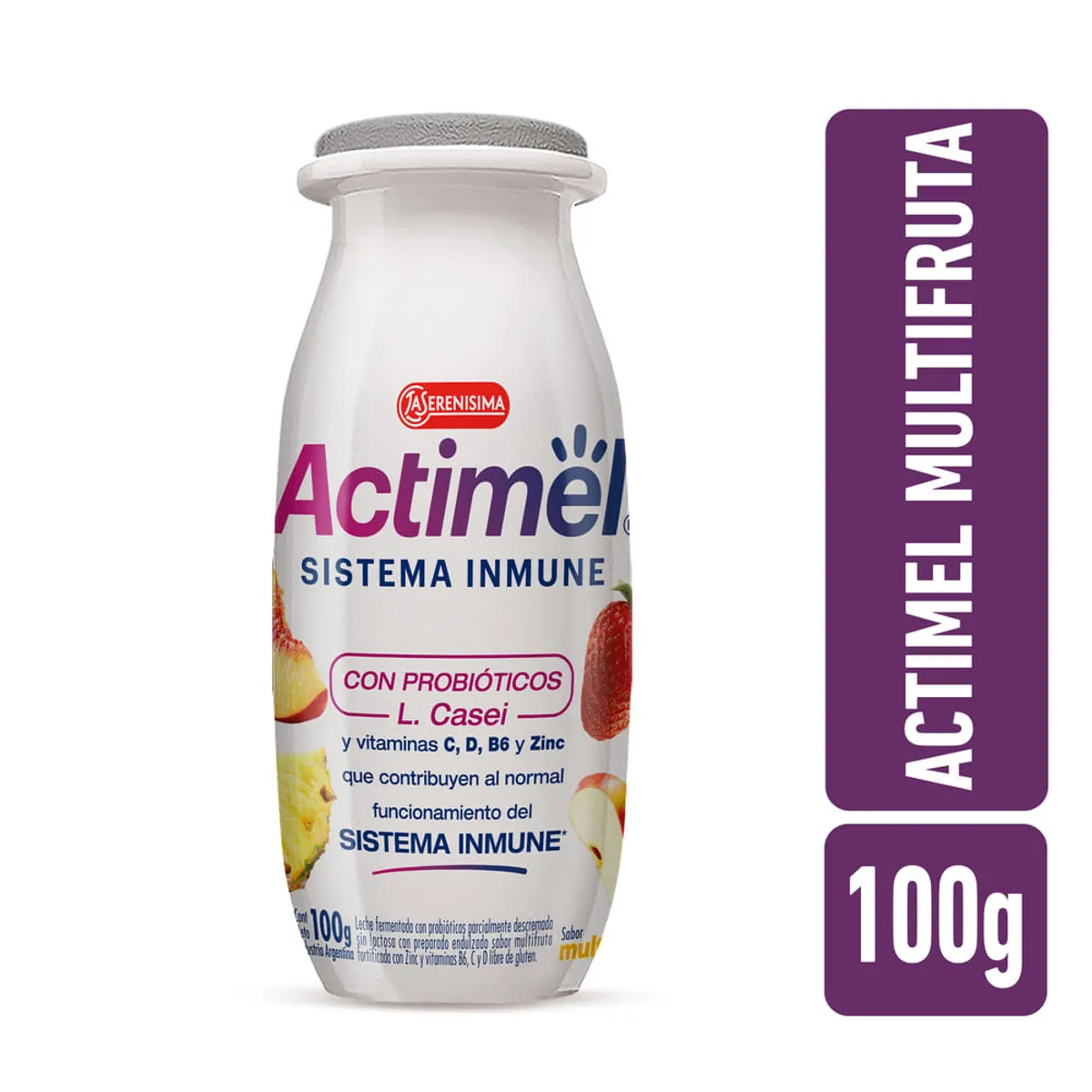 Leche fermentada multifruta Actimel 100 g.