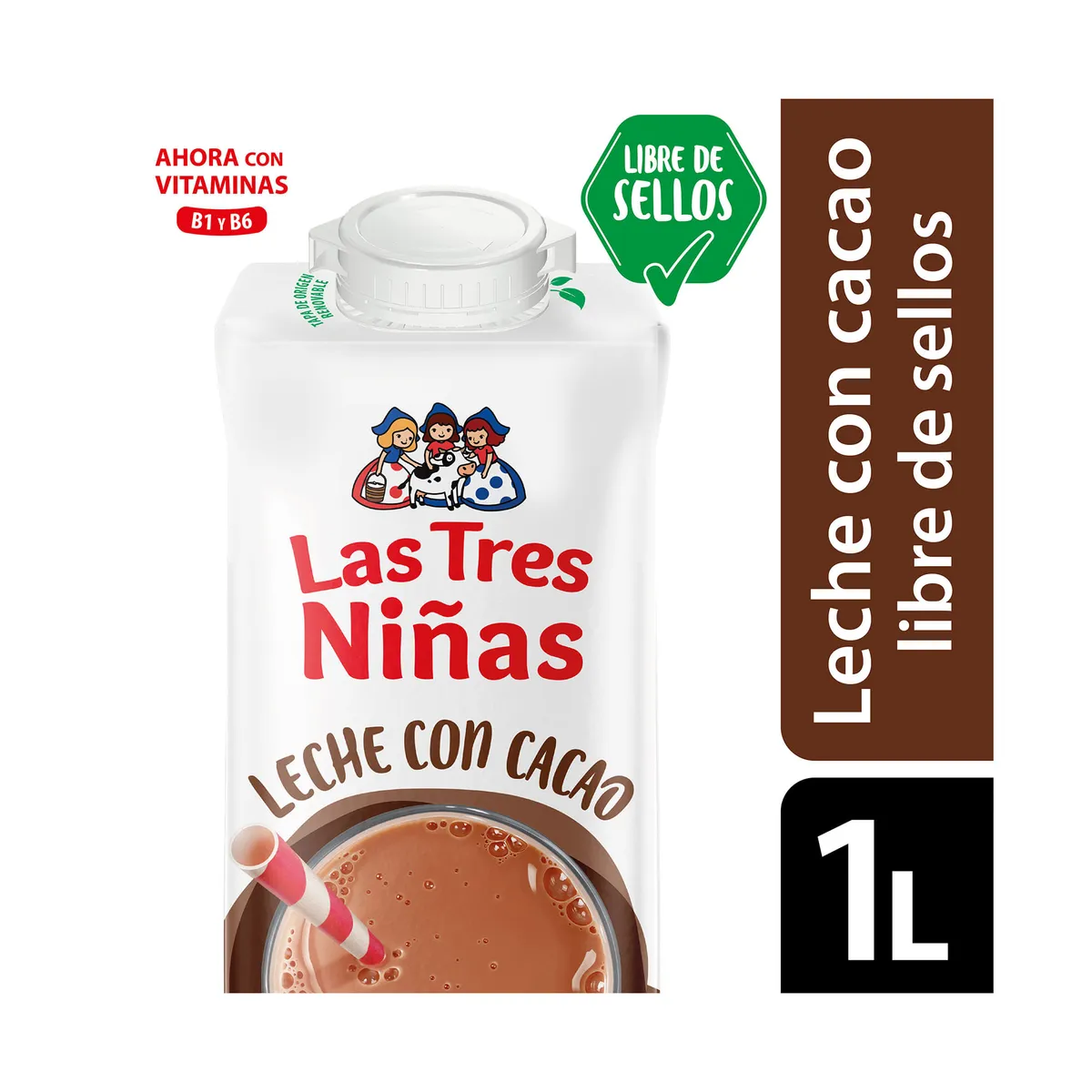 Leche chocolatada UHT Las tres niñas sin sellos 1 lt.