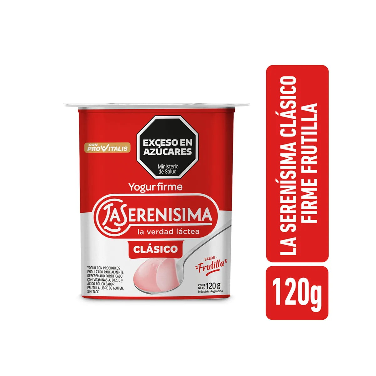 Yogur firme frutilla La Serenísima clásico 120 g.