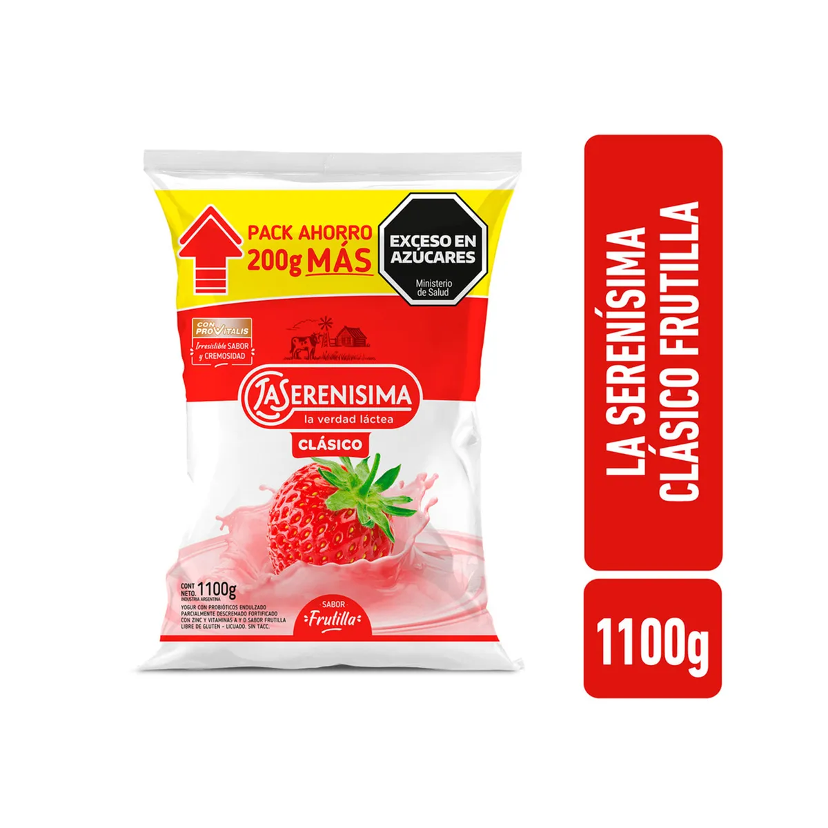 Yogur bebible frutilla La Serenísima clásico 1100 grs