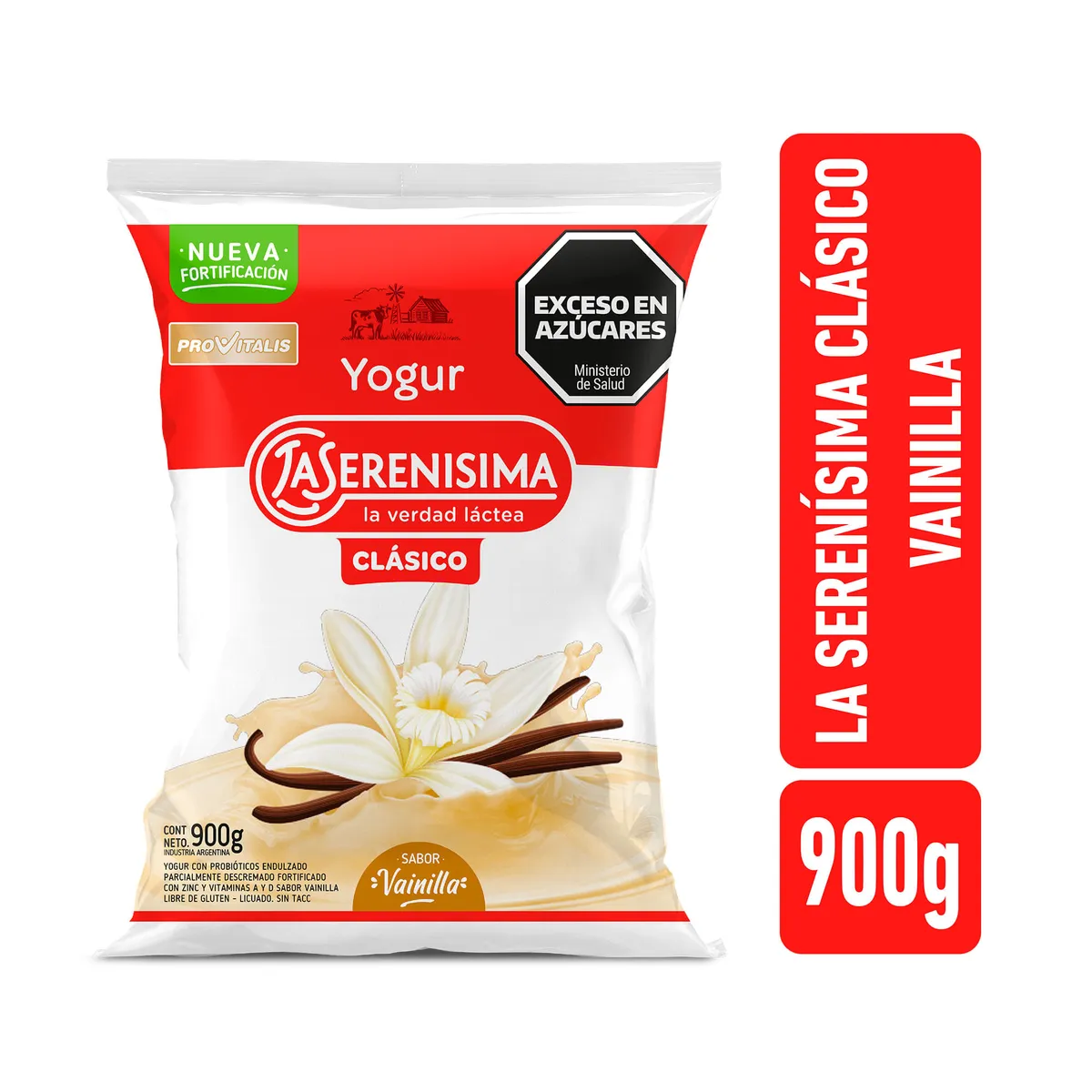 Yogur bebible vainilla La SerenÍsima clásico 900 g.