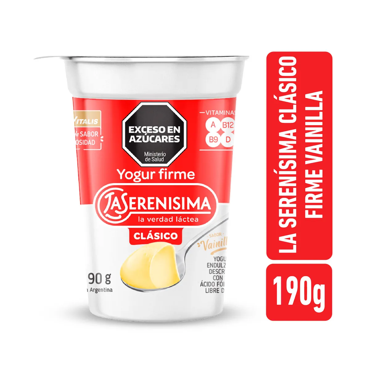 Yogur firme vainilla La Serenísima clásico 190 g.