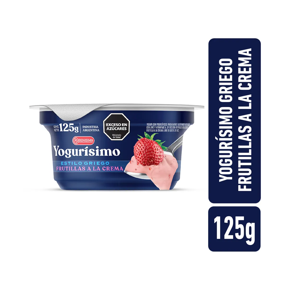 Yogur Griego frutillas a la crema Yogurisimo ​125 g.