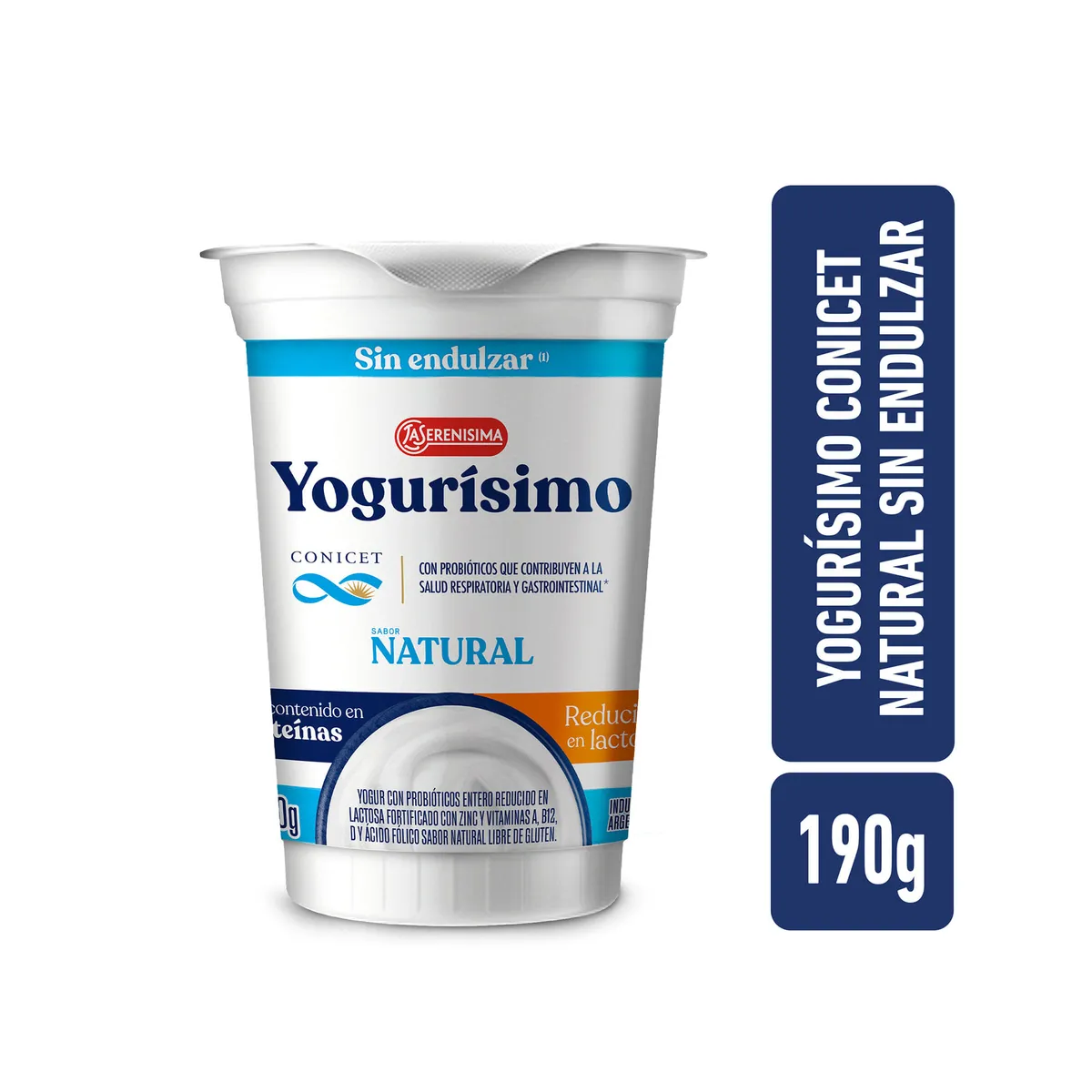 Yogur natural sin endulzar Conicet Yogurisimo 190 grs