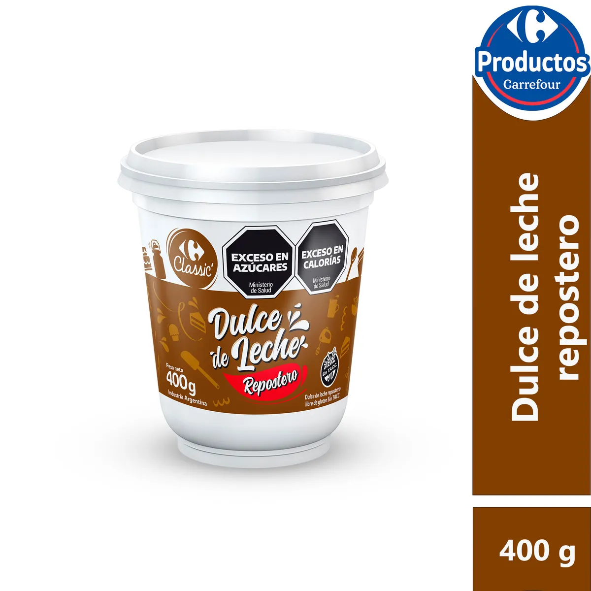 Dulce de leche repostero Carrefour classic en pote 400 g.