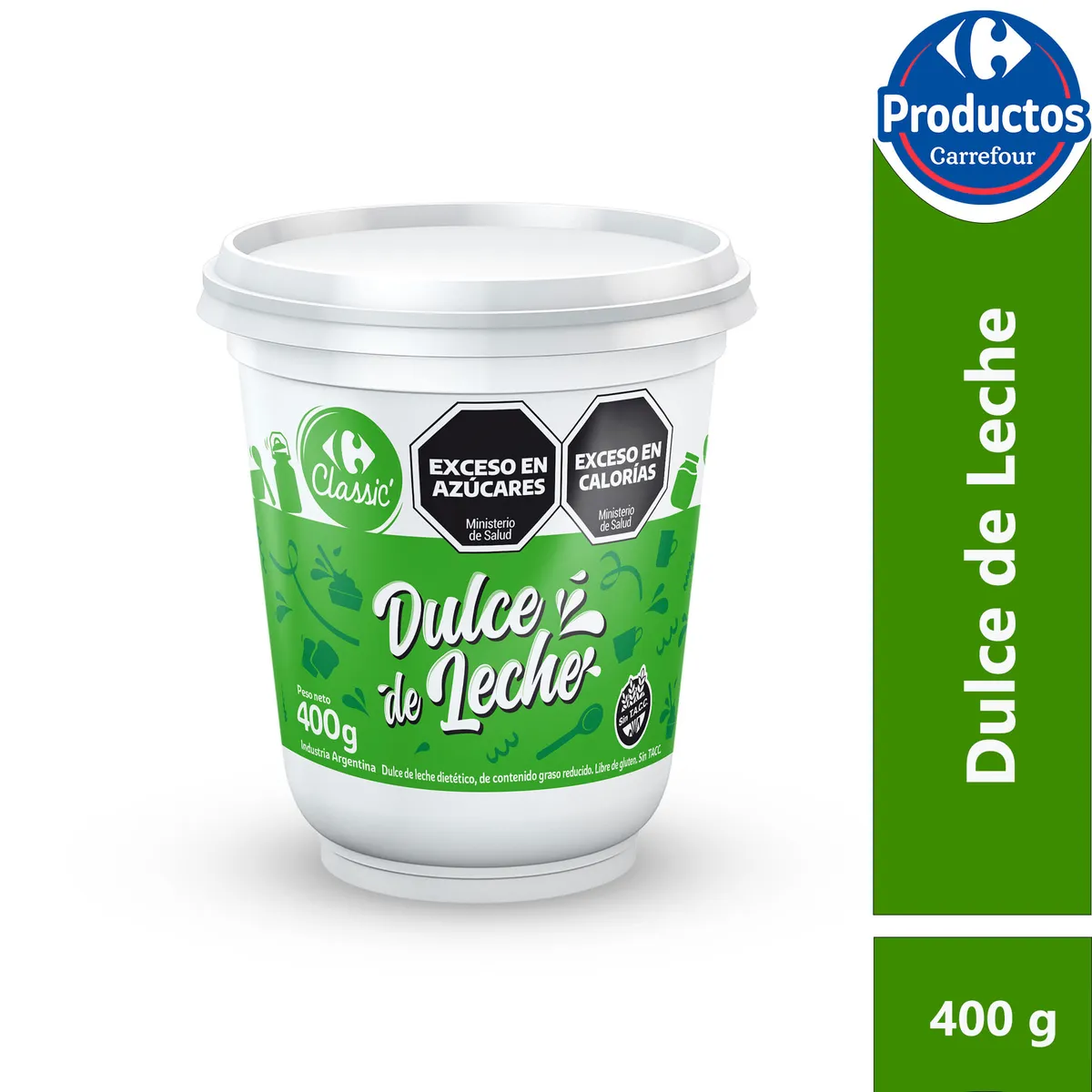 Dulce de leche light Carrefour Classic en pote 400 grs