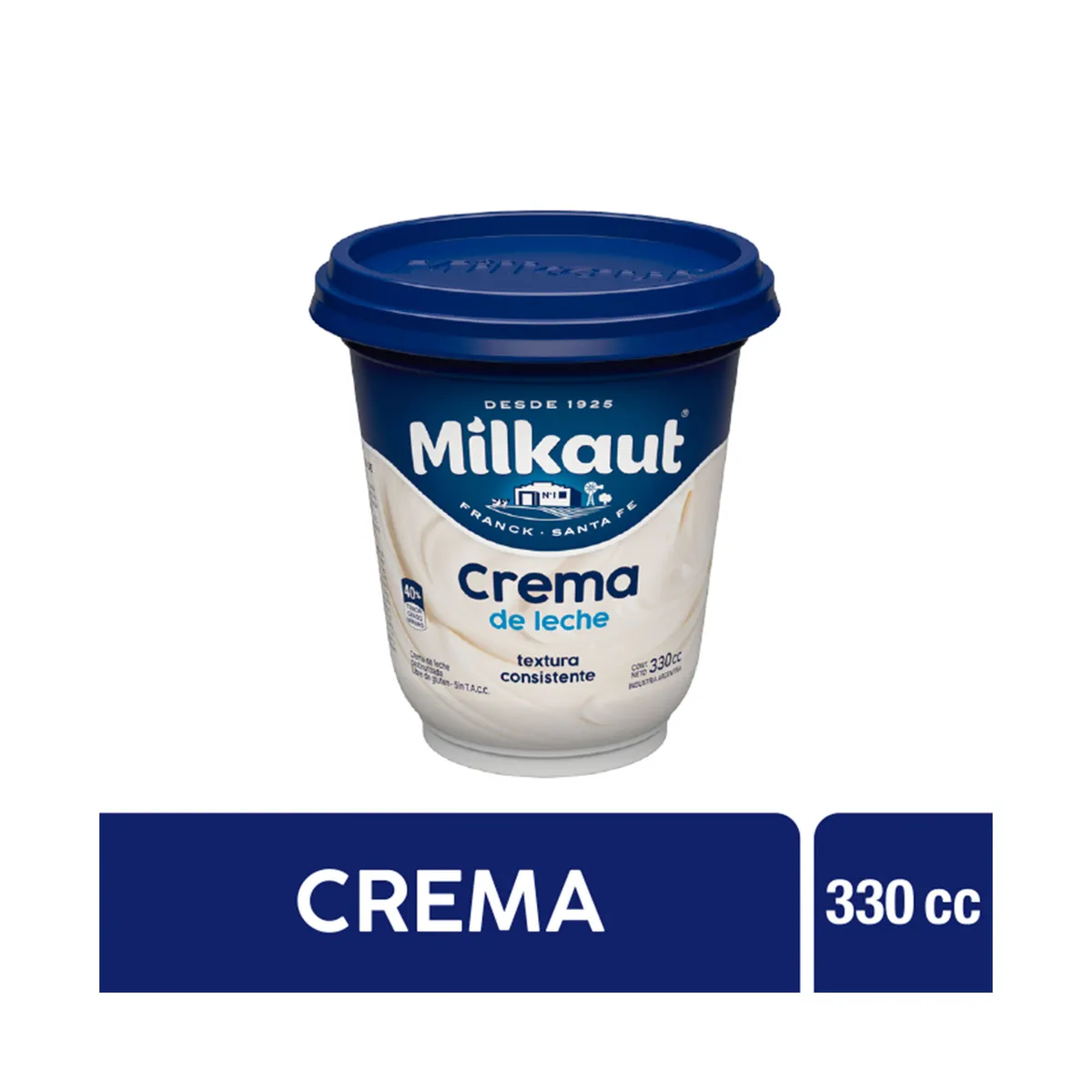 Crema de leche Milkaut en pote 330 cc.