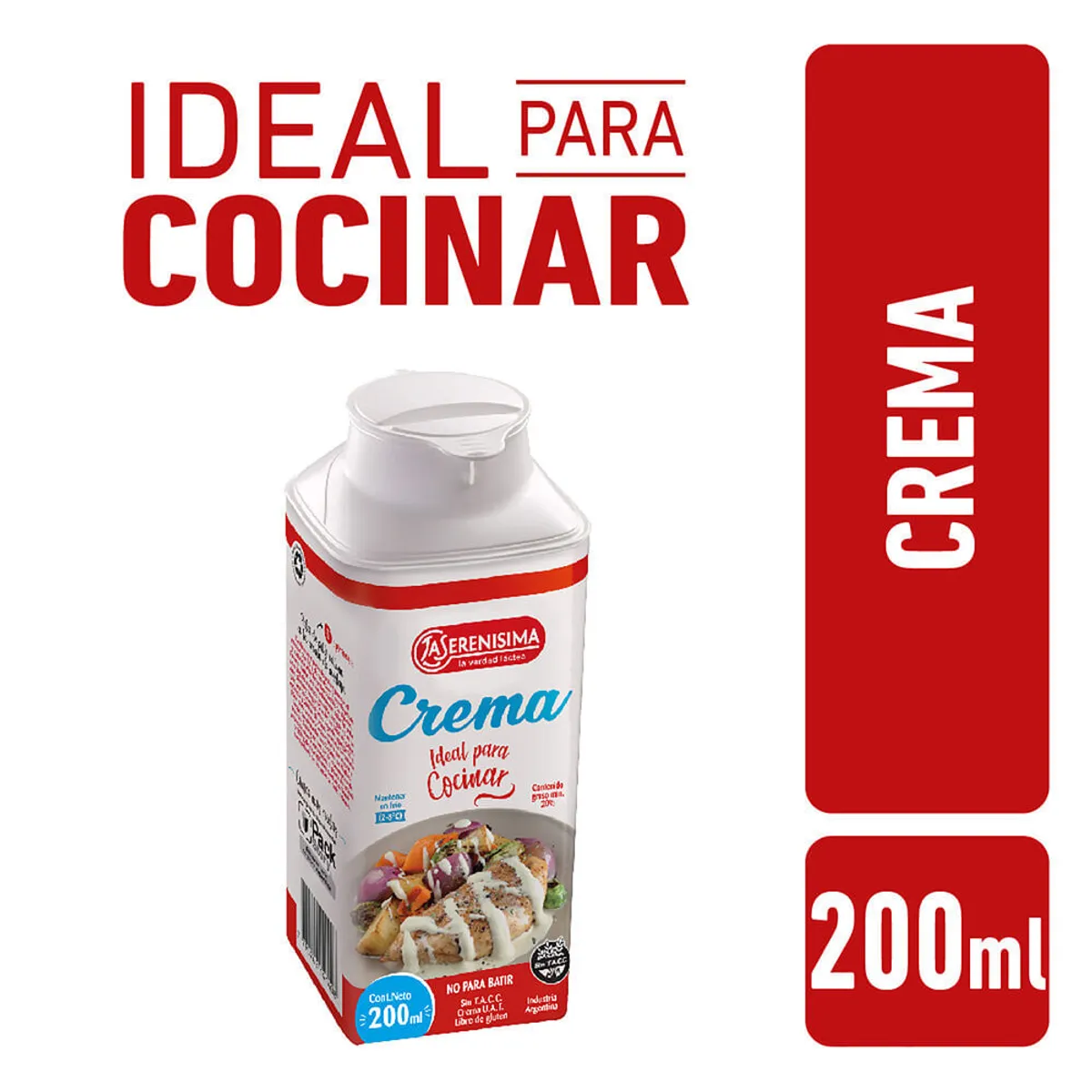 Crema de leche La Serenísima para cocinar 200 cc.