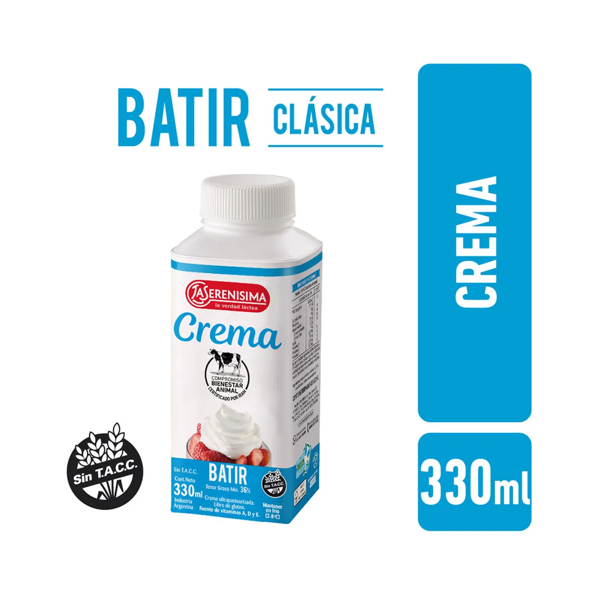 Crema La serenisima para batir 330 cc.