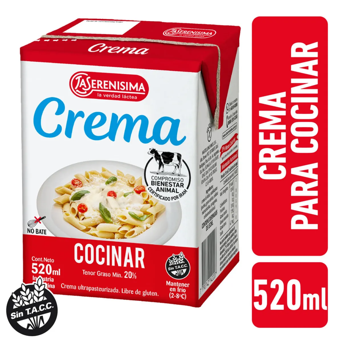 Crema La Serenísima culinaria tetra square 520 ml