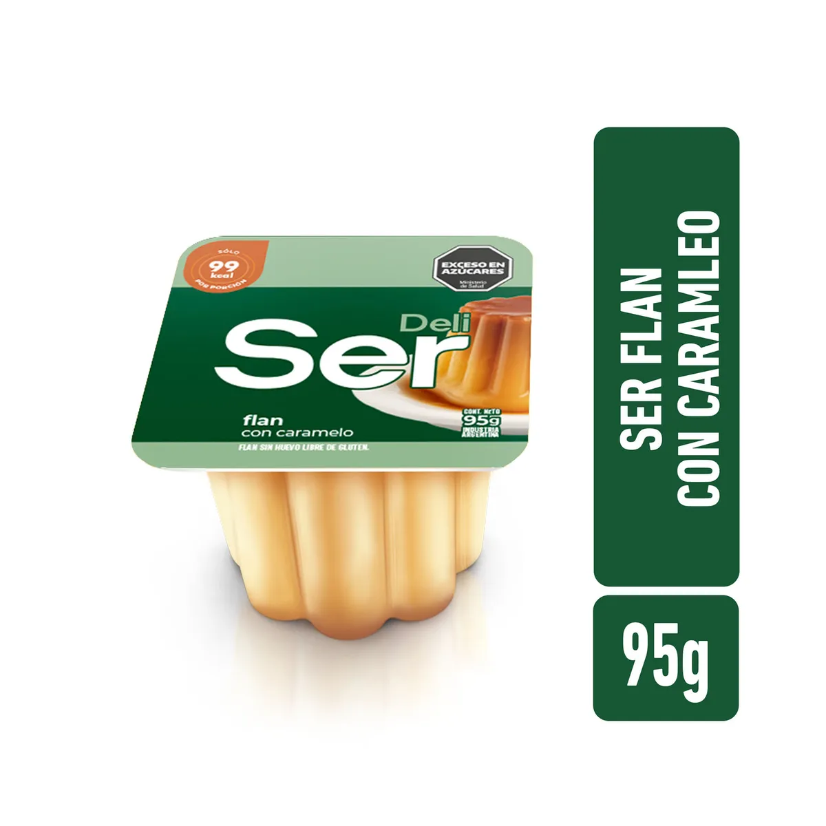 Flan deli con caramelo Ser en pote 95 g.
