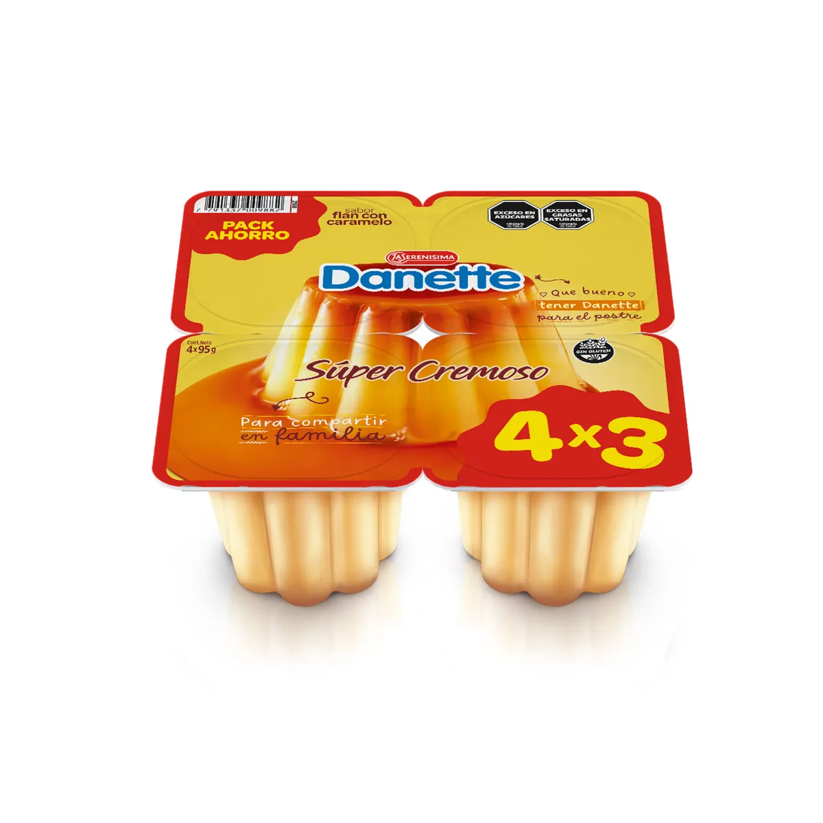 Postre flan Danette pack x4 95 grs
