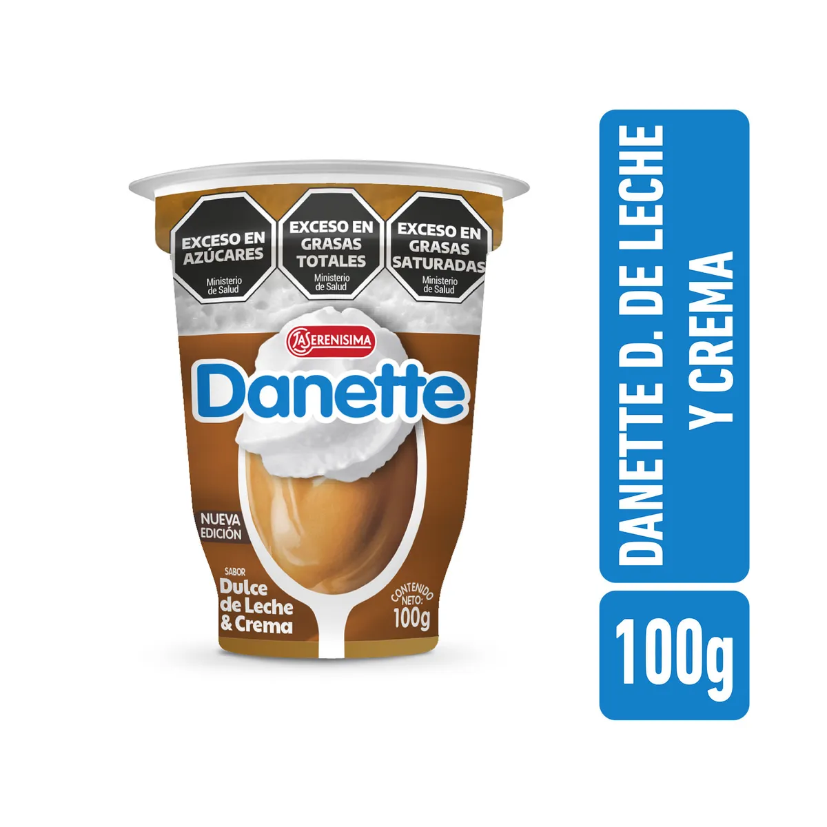 Postre dulce de leche con crema Danette en pote 100 g.