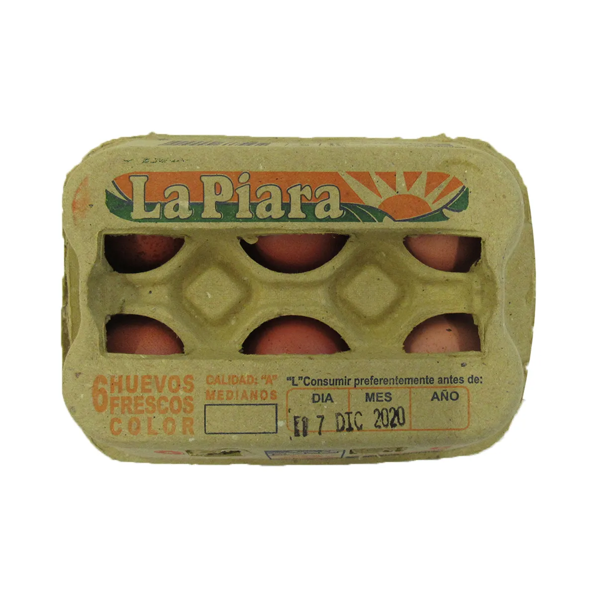 Huevo color La Piara carton x 6 uni