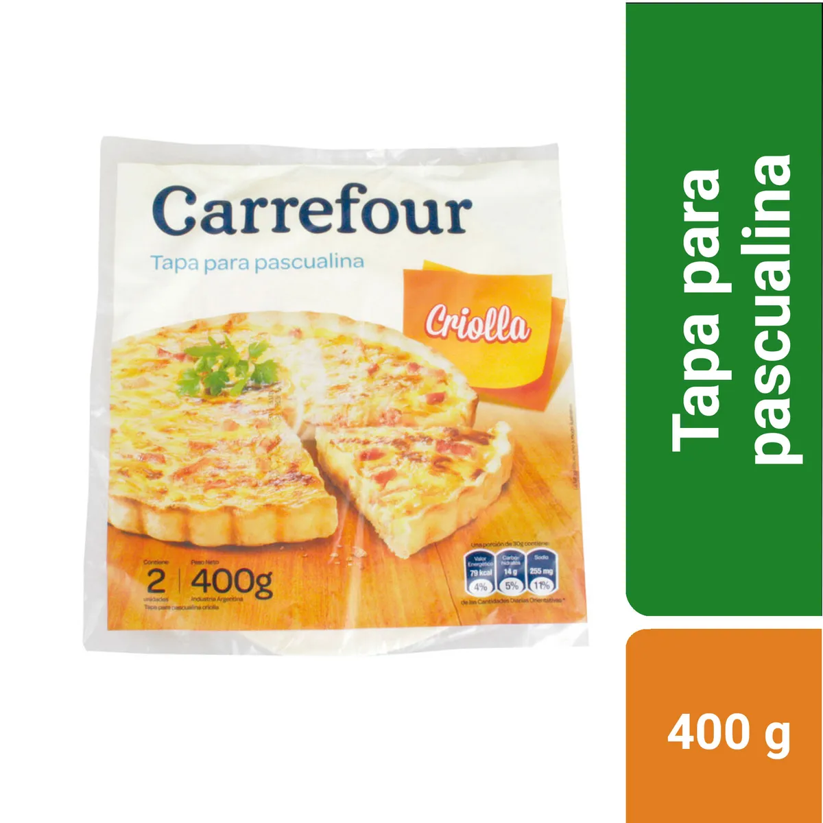 Tapas para pascualinas Carrefour criolla x 2 uni