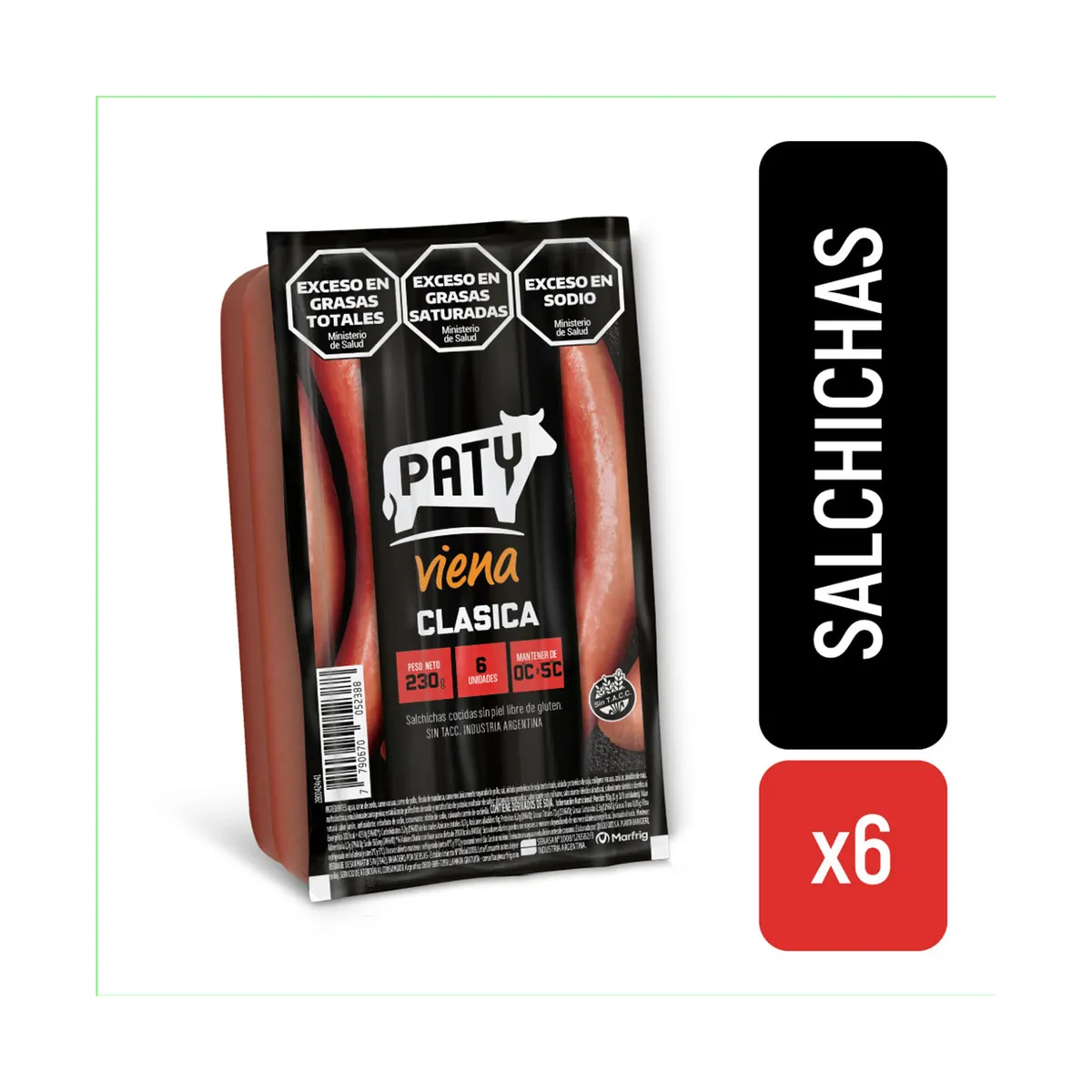 Salchichas clásicas Patyviena flow pack 6 uni
