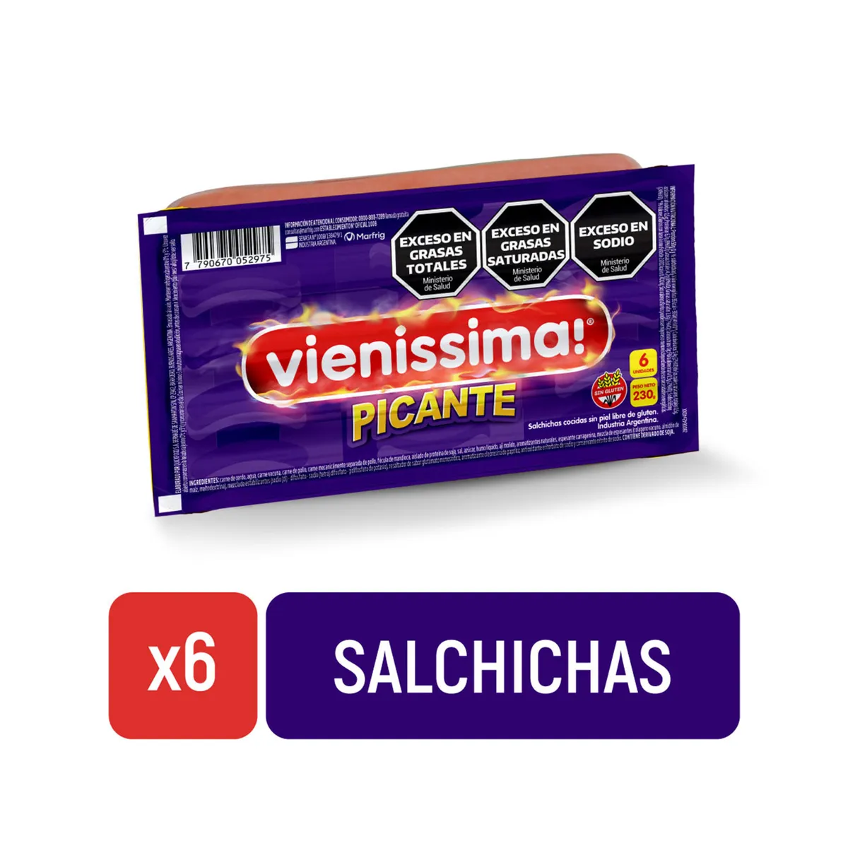 Salchichas Vienissima picante flow pack 6 uni
