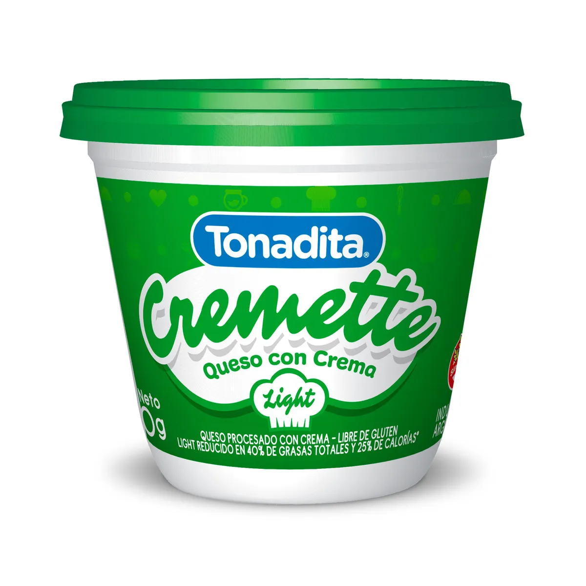 Queso crema Tonadita cremette light 290 g.