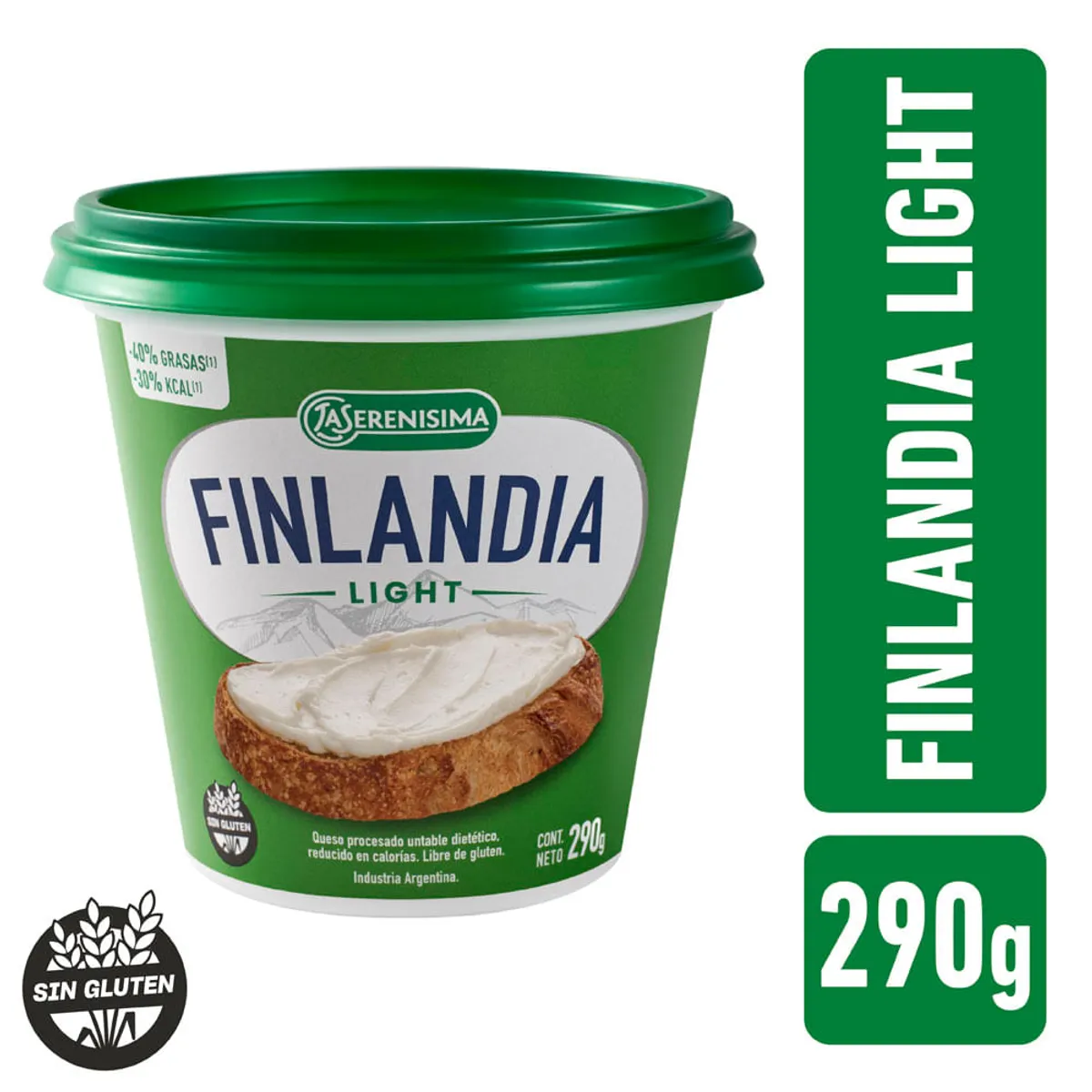 Queso fundido Finlandia light pote 290 g.