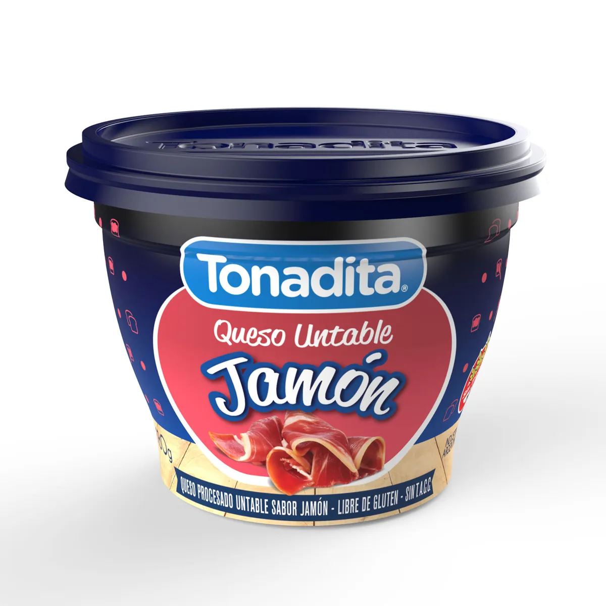 Queso untable Tonadita sabor jamón 180 g.