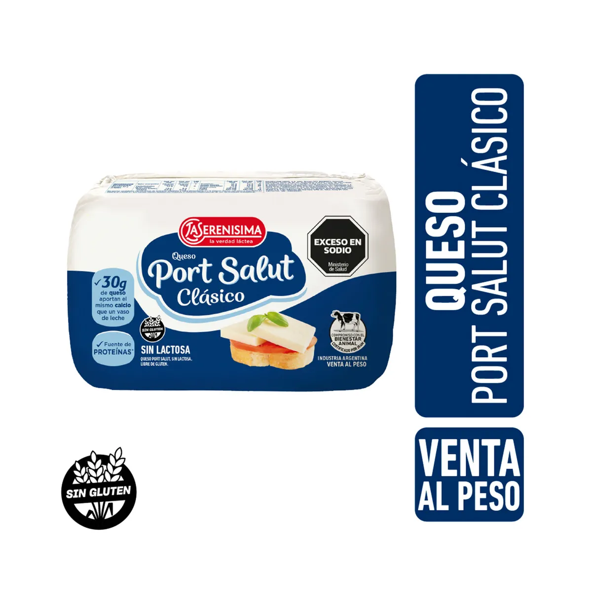 Queso port salut La Serenísima sin lactosa x kg.