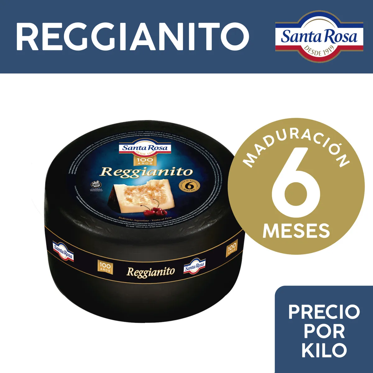 Queso reggianito horma Santa Rosa x kg.