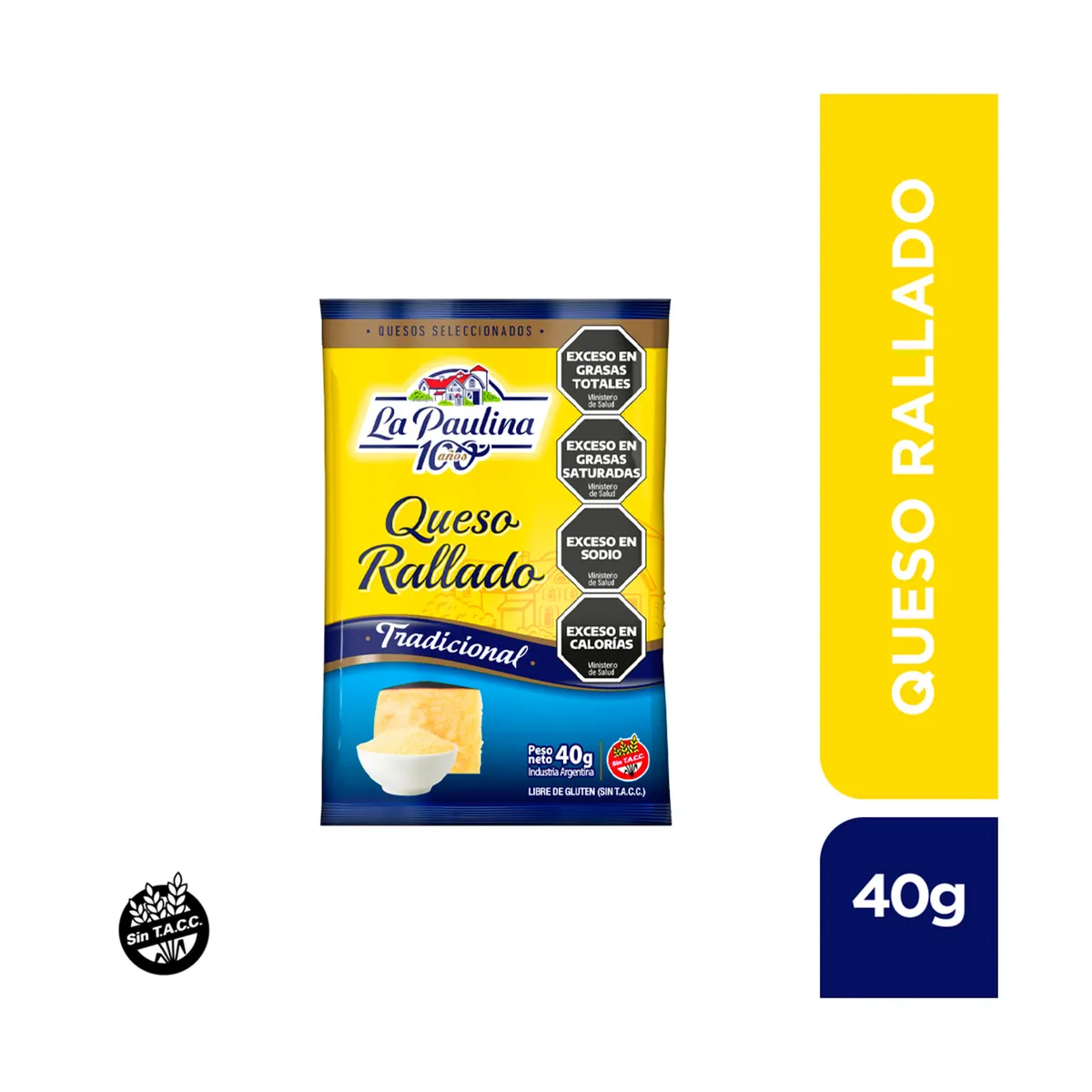 Queso rallado La Paulina flow pack 40 g.