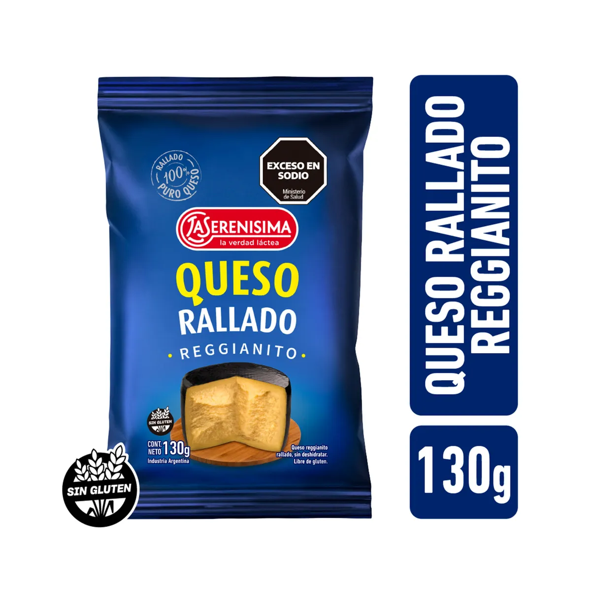 Queso rallado reggianito La Serenísima bolsa 130 g.