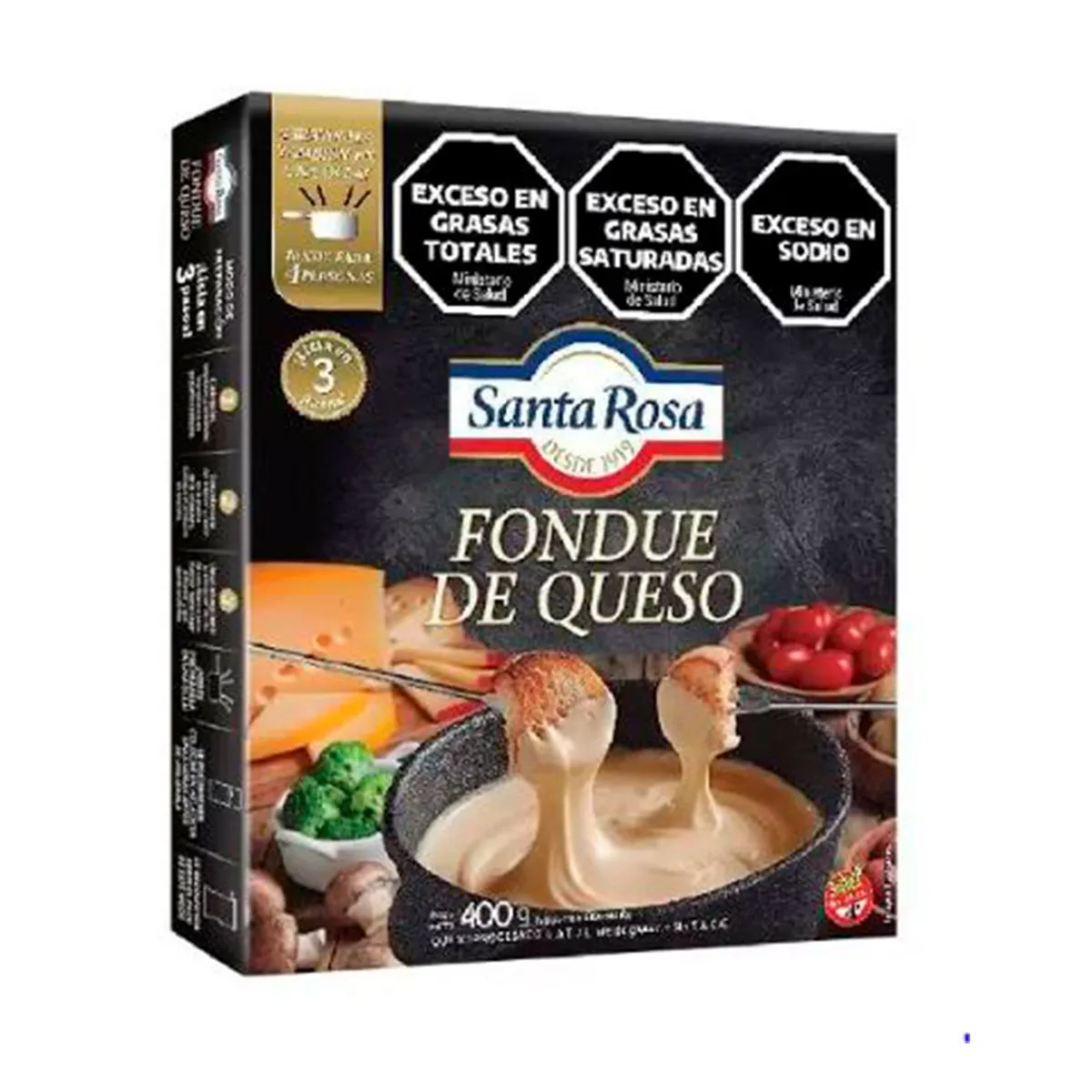 Queso fondue Santa Rosa uht 400 g.