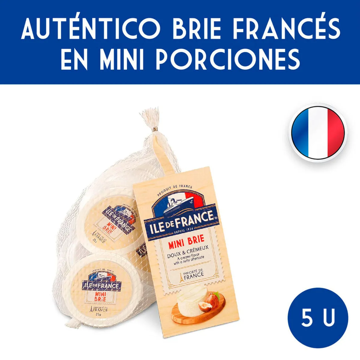 Queso brie Ile De France mini 125 g.