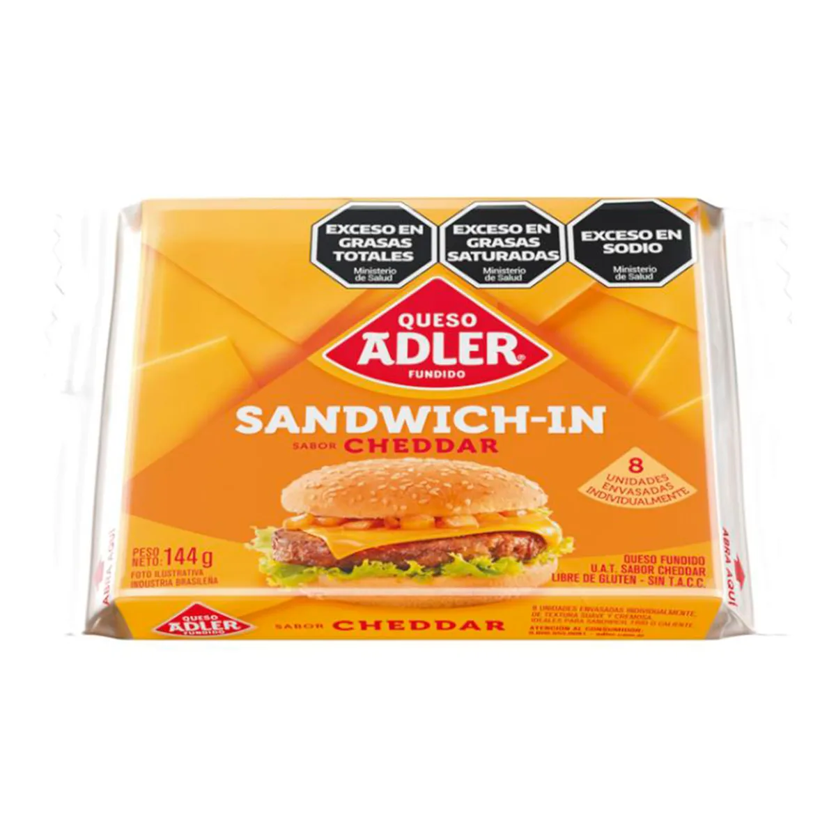 Queso feteado Adler cheddar 144 g.