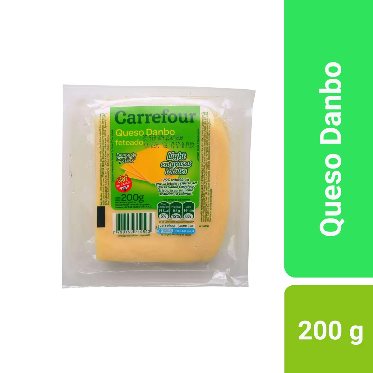 Queso tybo feteado Carrefour classic 200 g.