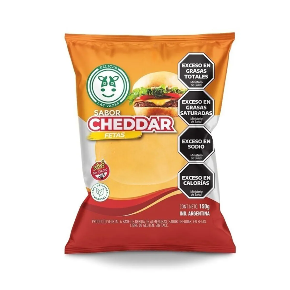 Queso cheddar en fetas Felices las Vacas 150 g.