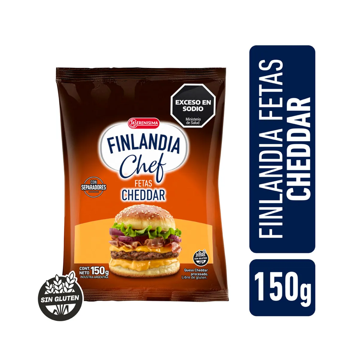 Queso cheddar La Serenísima feteado 150 g.