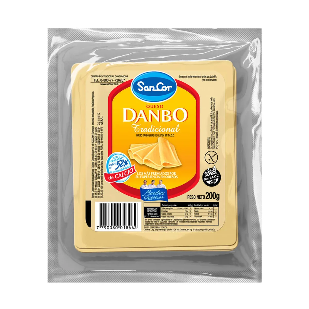 Queso feteado SanCor danbo 200 g.