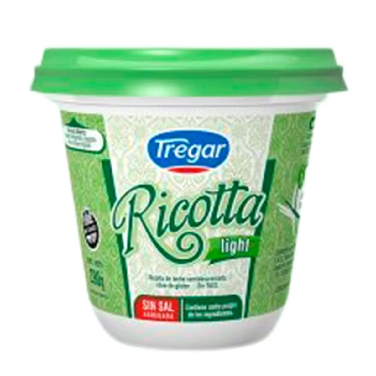 Ricotta Tregar magra bajo sodio en pote 290 g.
