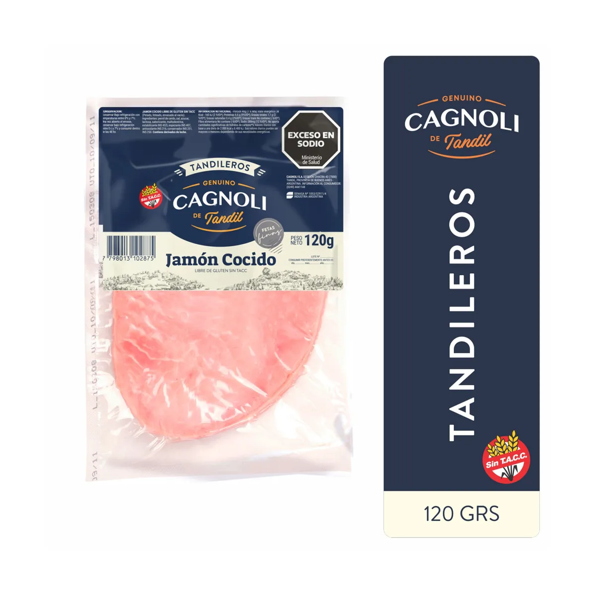 Jamón genuino Cagnoli 120 g.