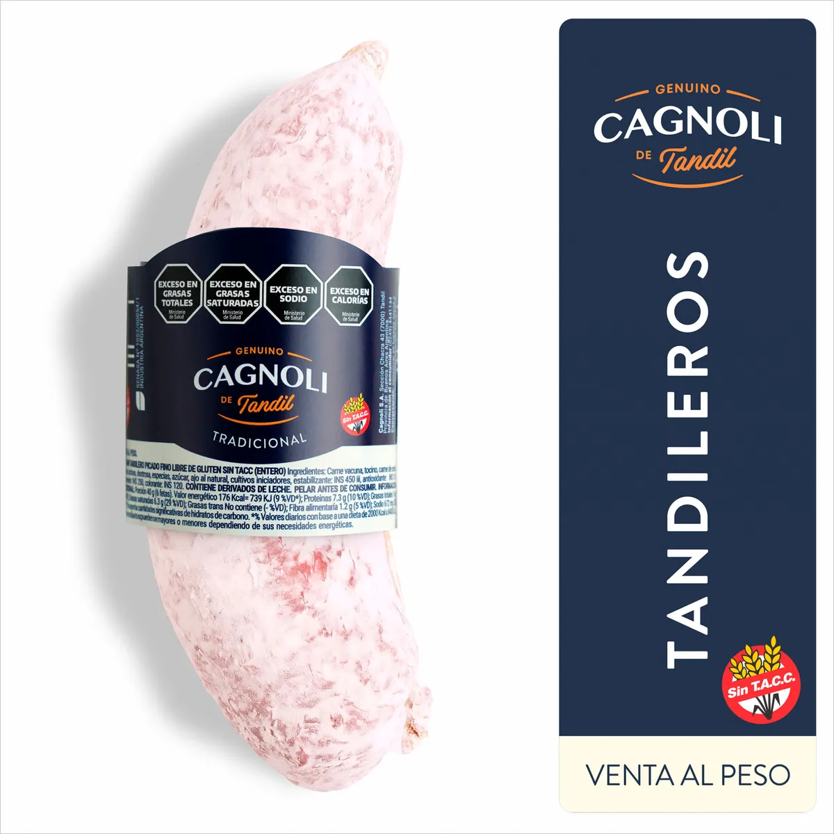 Salamín tandilero Cagnoli picado fino x kg.