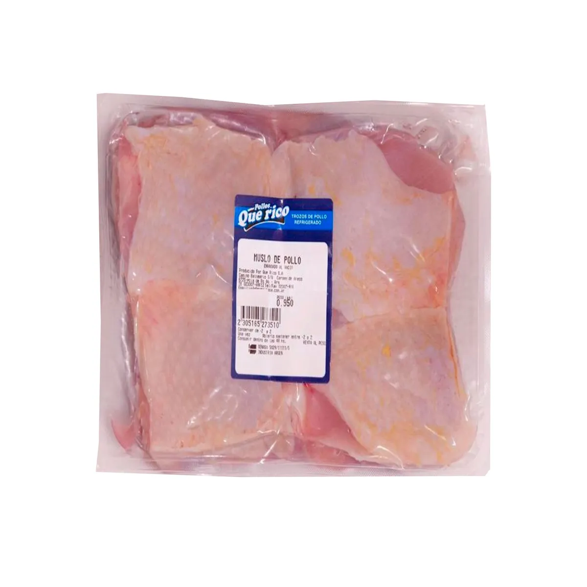Muslos de pollo al vacío Que Rico x kg.