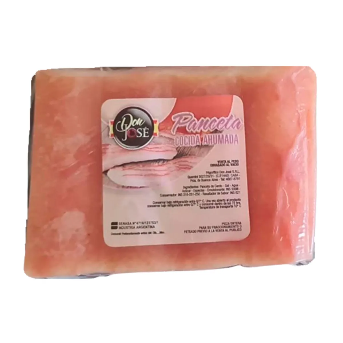 Panceta ahumada con cuero Don José x kg.