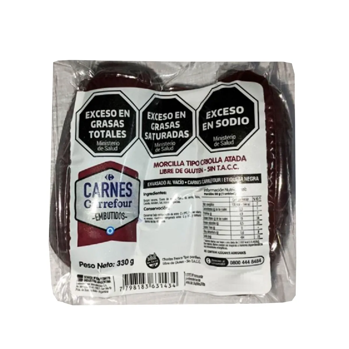 Morcilla atada Carrefour 330 g x 3 uni
