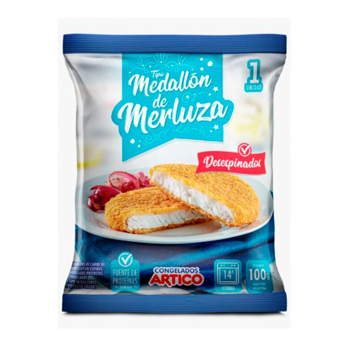 Medallón de merluza rebozados 100 g.